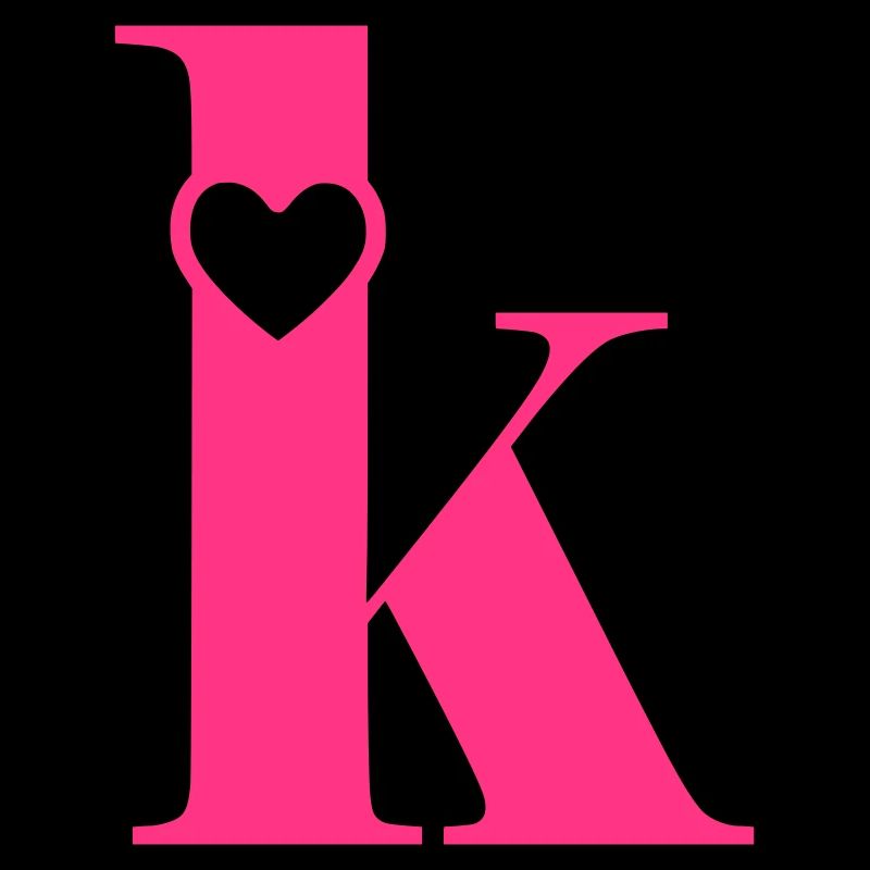 Lettre k Lettre initiale avec cœur