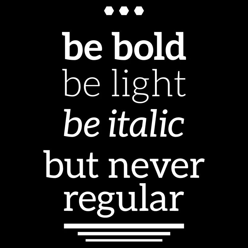 bold light italic never regular Typografie Grafik