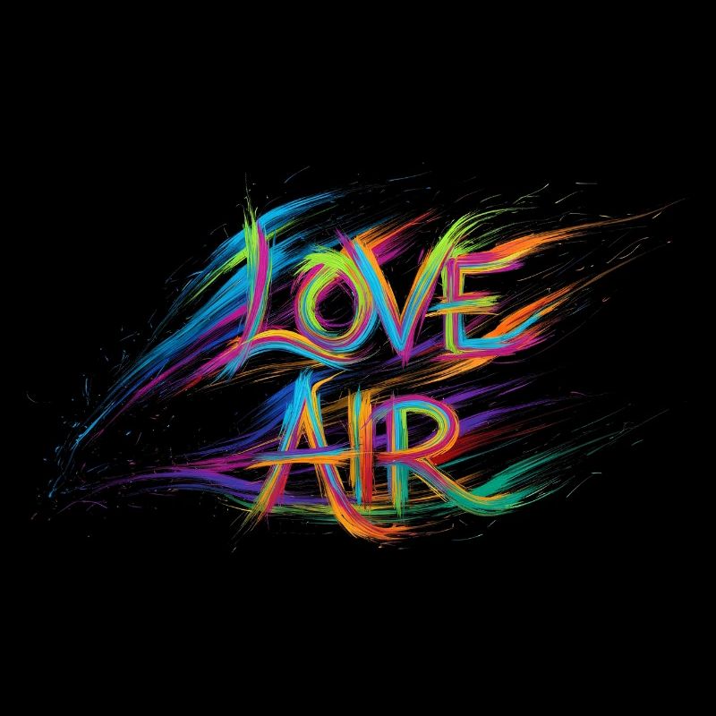 Farbenfrohe Liebesluft-Text-Gemälde