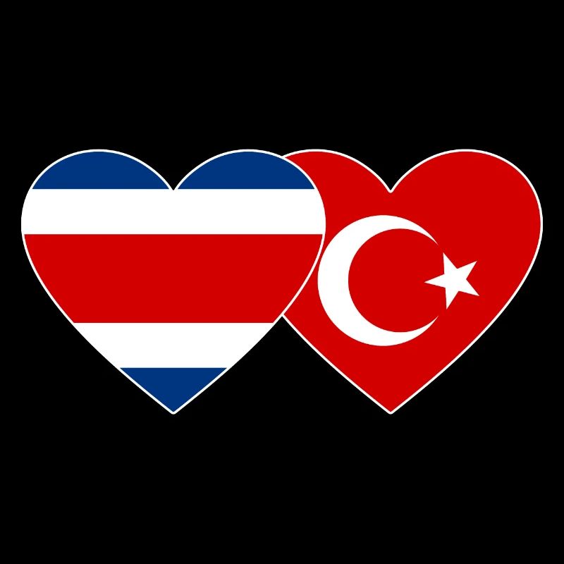 Coeur de drapeau de dinde du Costa Rica