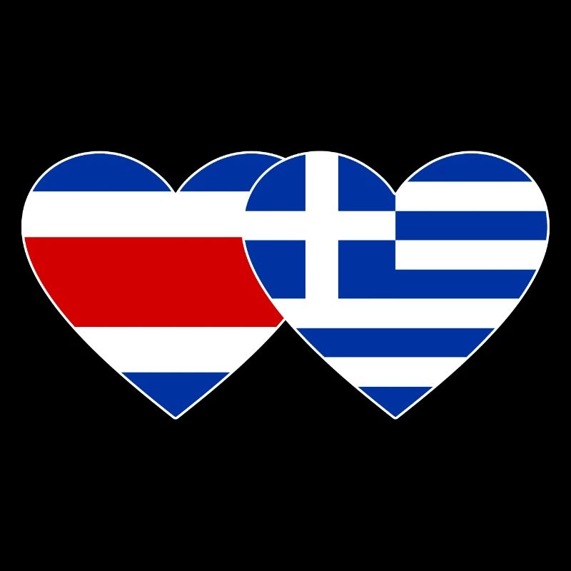 Coeur de drapeau du Costa Rica Grèce