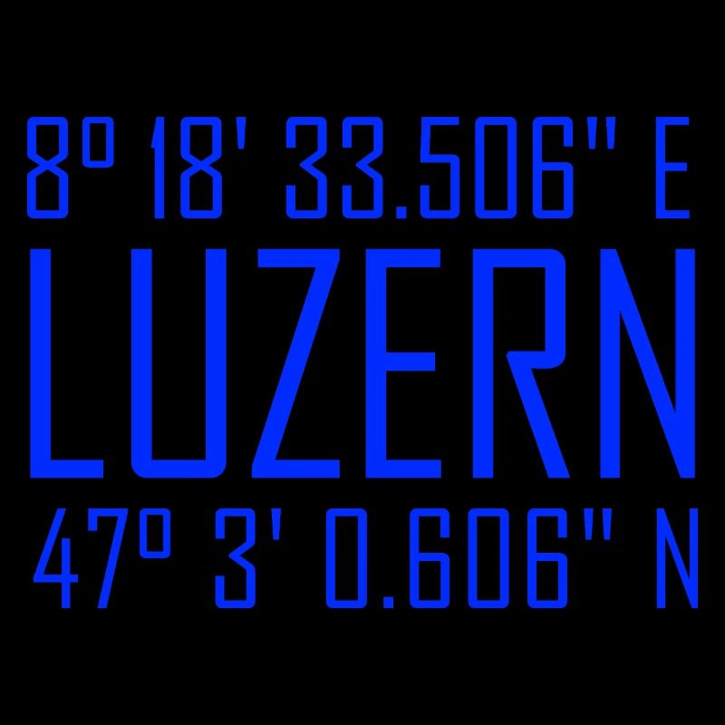 Coordonnées de Lucerne – typographie en référence à la localisation