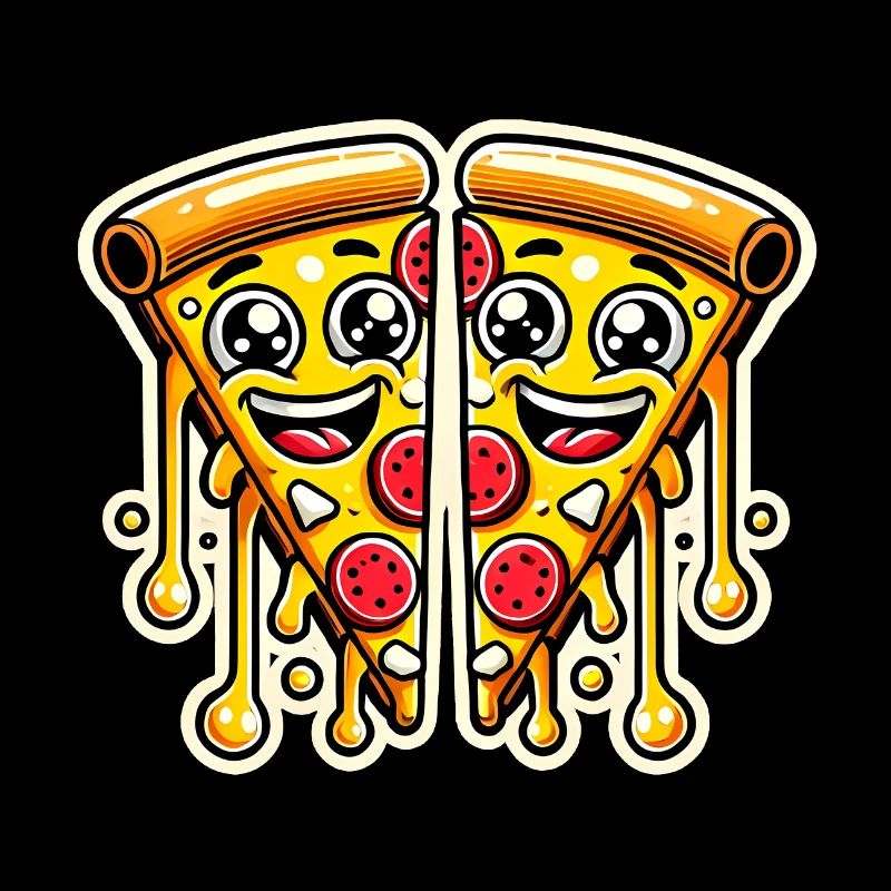 Dormir manger pizza répéter design drôle