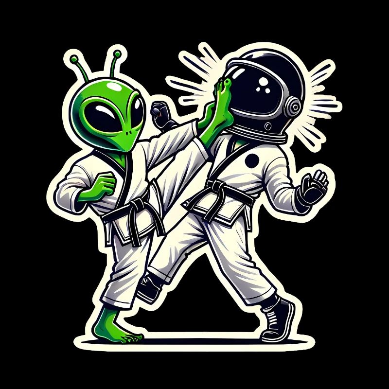 Bataille de karaté Alien vs Astronaute