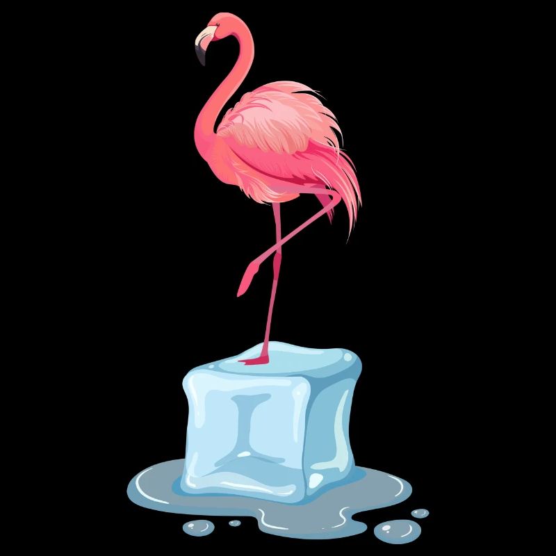 exotischer Eisbade-Flamingo Winterschwimmen eisbad