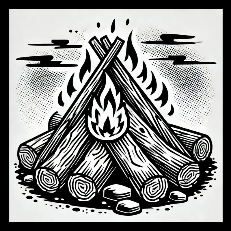 Flammenspiel im Comic-Stil: Lagerfeuerkunst
