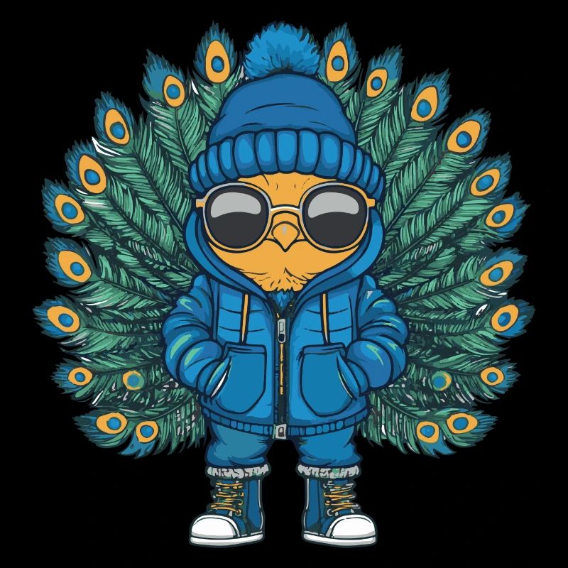 Peacock Bird Winter Comic