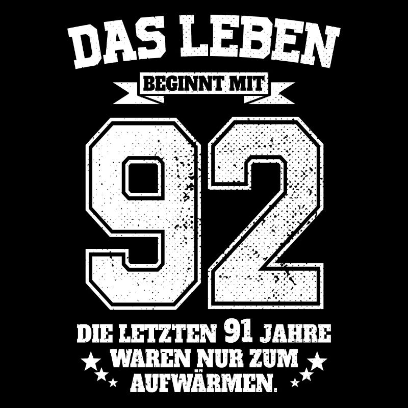 92. Geburtstag Geschenk Das Leben Beginnt Mit 92