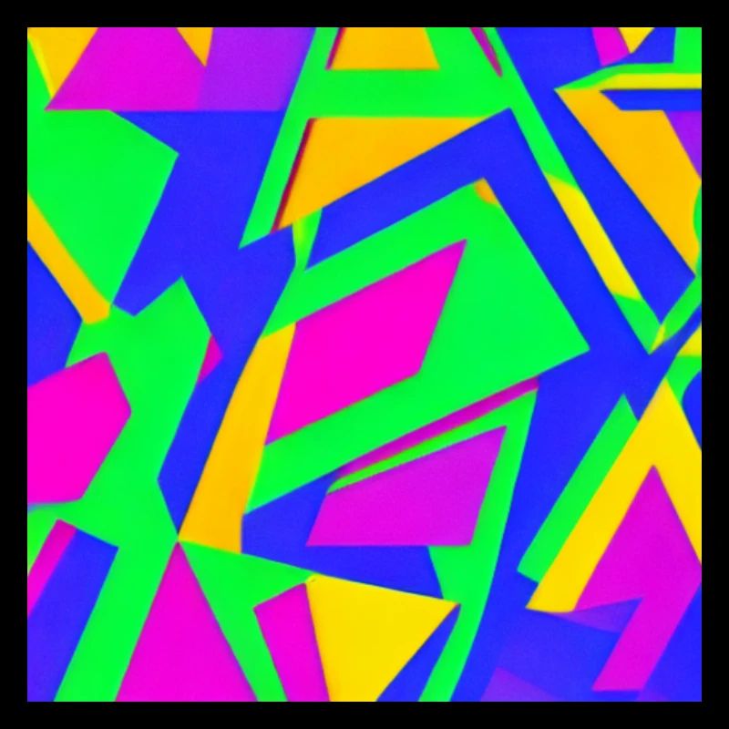 A single, bold geometric shape in a vibrant neon c