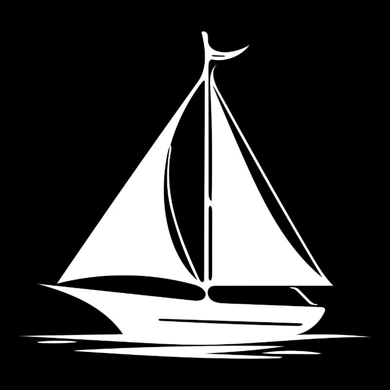 Fast sailboat with set sails