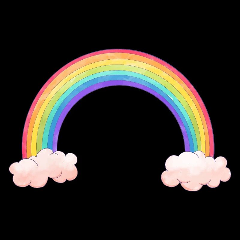Rainbow bow with clouds
