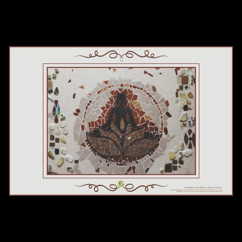 Bouddha et fleur de lotus, format paysage