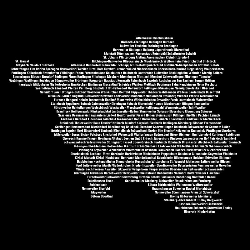 Alle Orte und Gemeinden im Saarland als Karte