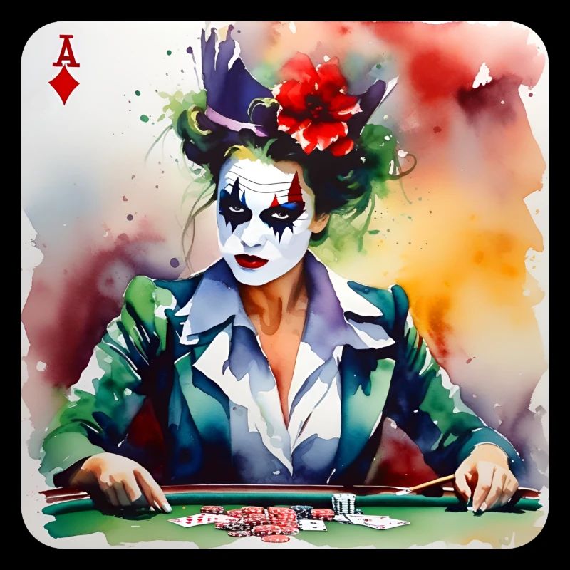 Cooles Harlequin Poker Gothic Mädchen
