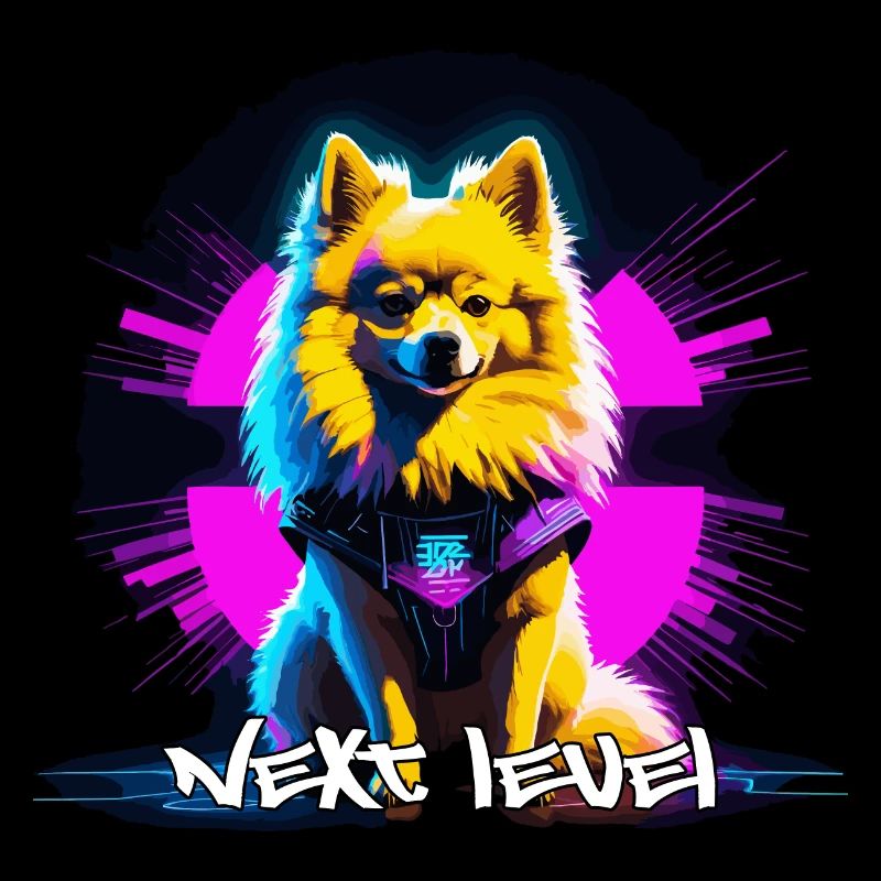 Small Spitz Spitz Next Level Cyber Dog Gift