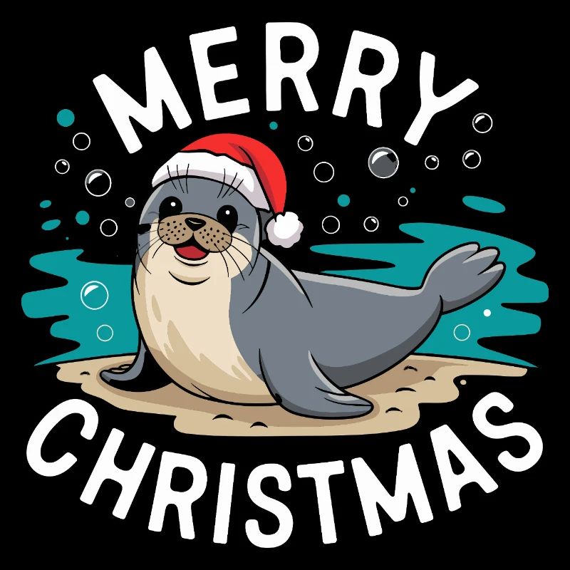 Joyeux Noël Mignon Phoque de Noël