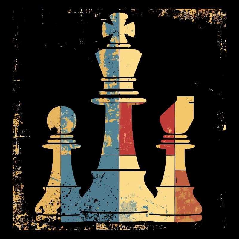 Graphique de la reine et du roi des échecs