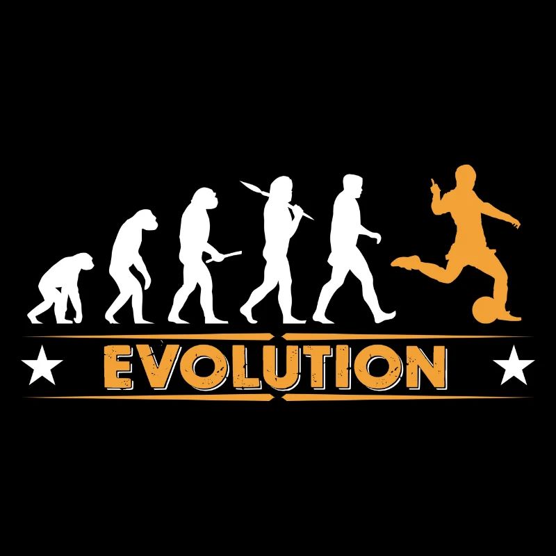 Fussball Evolution - orange/weiss