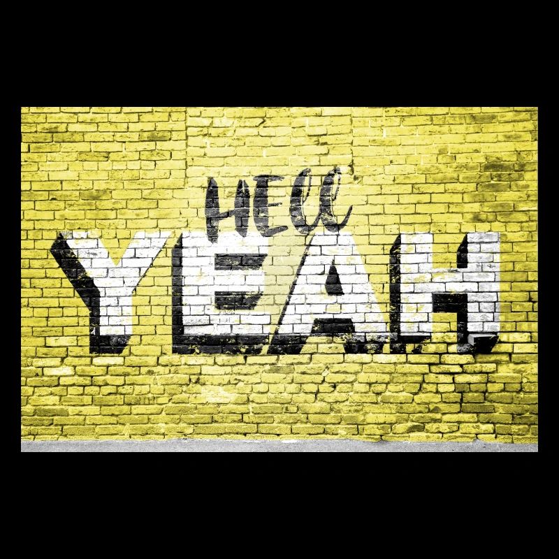 Yeah Ziegelsteinmauer Graffiti