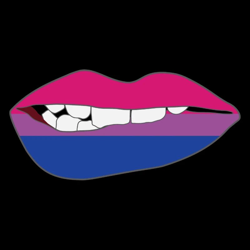 Biting Lips - Bisexual Flag