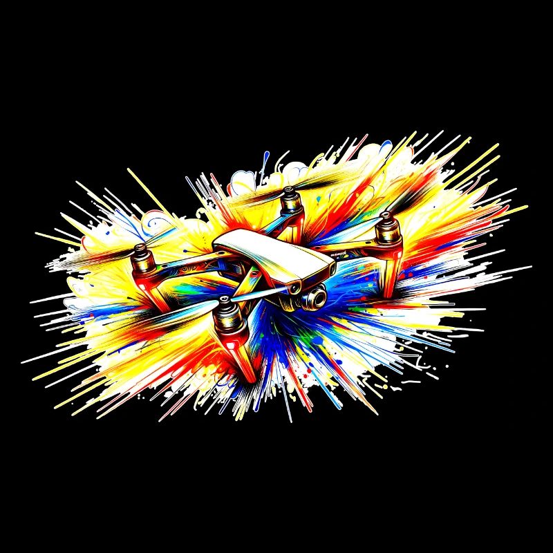 Multicoptère, également appelé drone - éclaboussure de couleur !