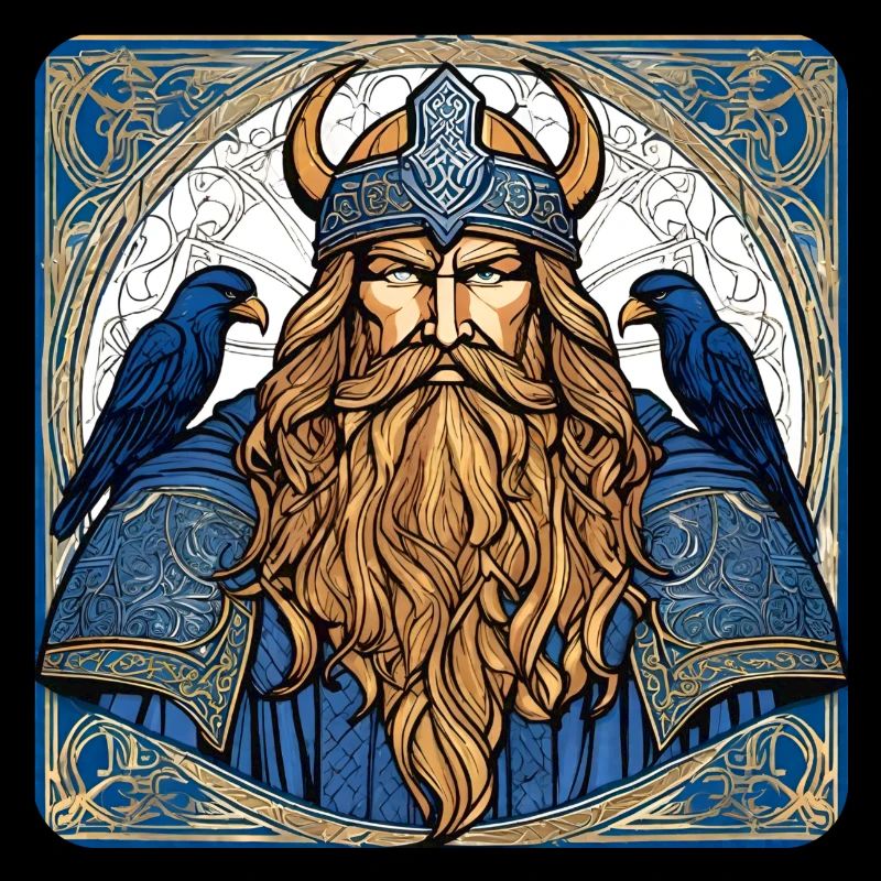 Wikinger Odin mit Raben