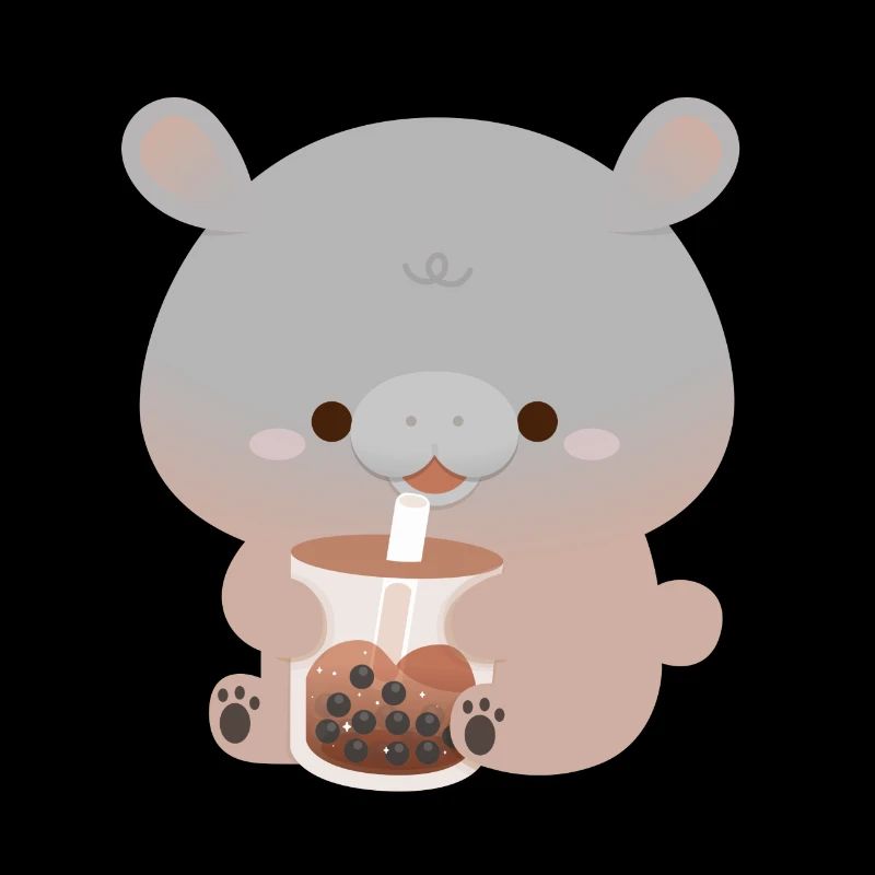 Zwerg-Nilpferd-Boba-Tee