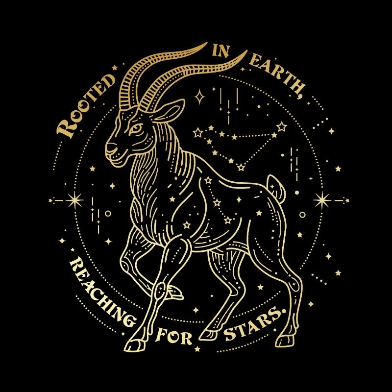 Steinbock Sternzeichen Geschenk – Erde & Sterne Design