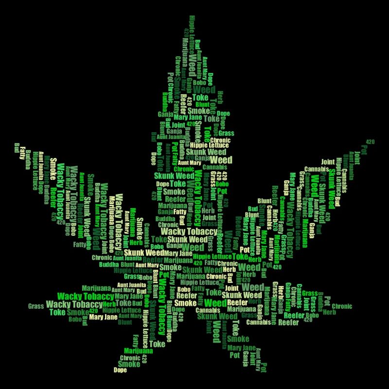 Hanfblatt Schriftzug Geschenk Geschenkidee