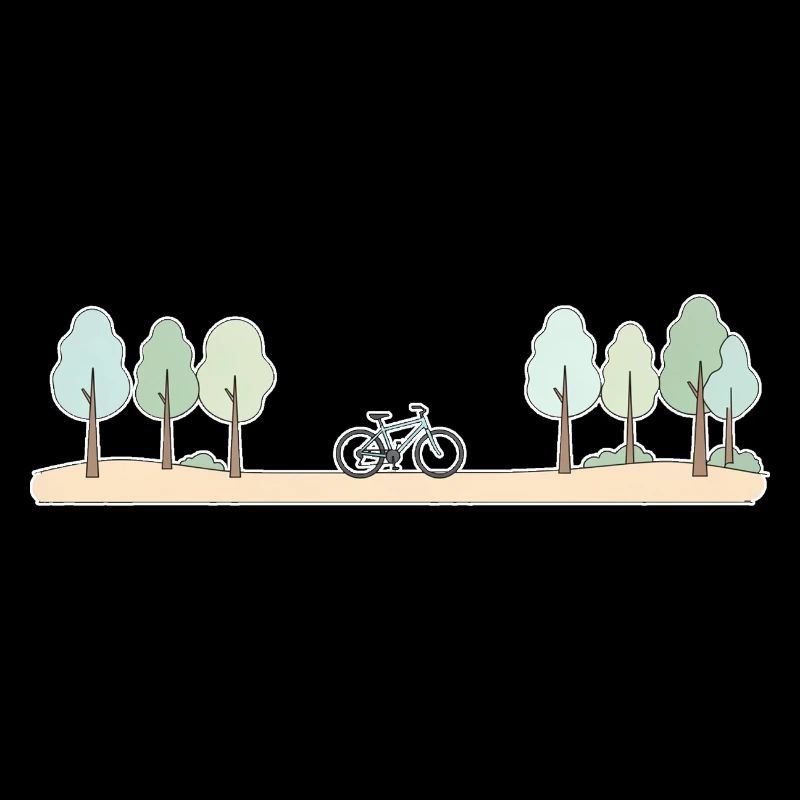 Forest Path Cycling Scene