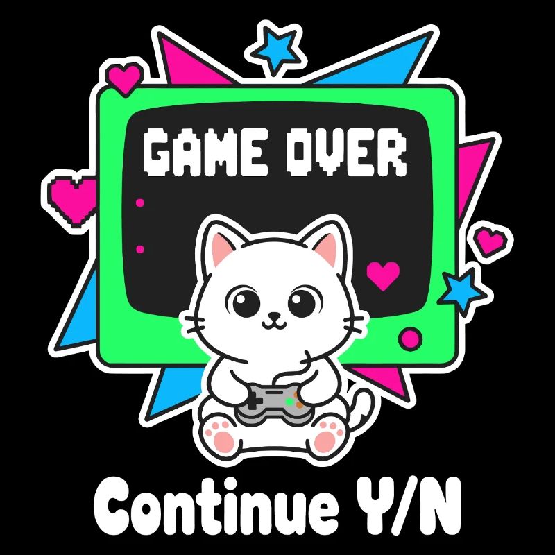 Retro Katzen Controller Game Over