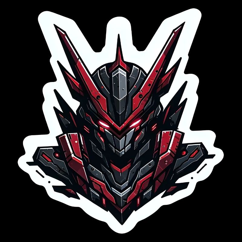 Robot de combat Cyber Mech Guerrier emblème Sci-Fi Robot
