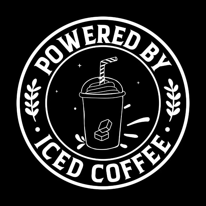 Powered by iced coffee- Kaffee Geschenk