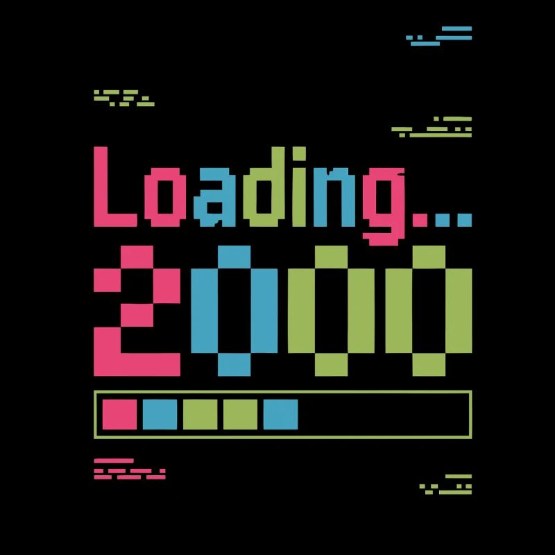 Pixel Retro Design Loading 2000