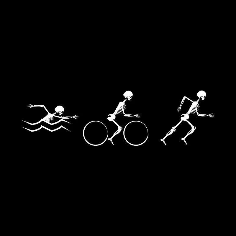 Triathlon T-Shirt Evolution Skelett Skull Geschenk