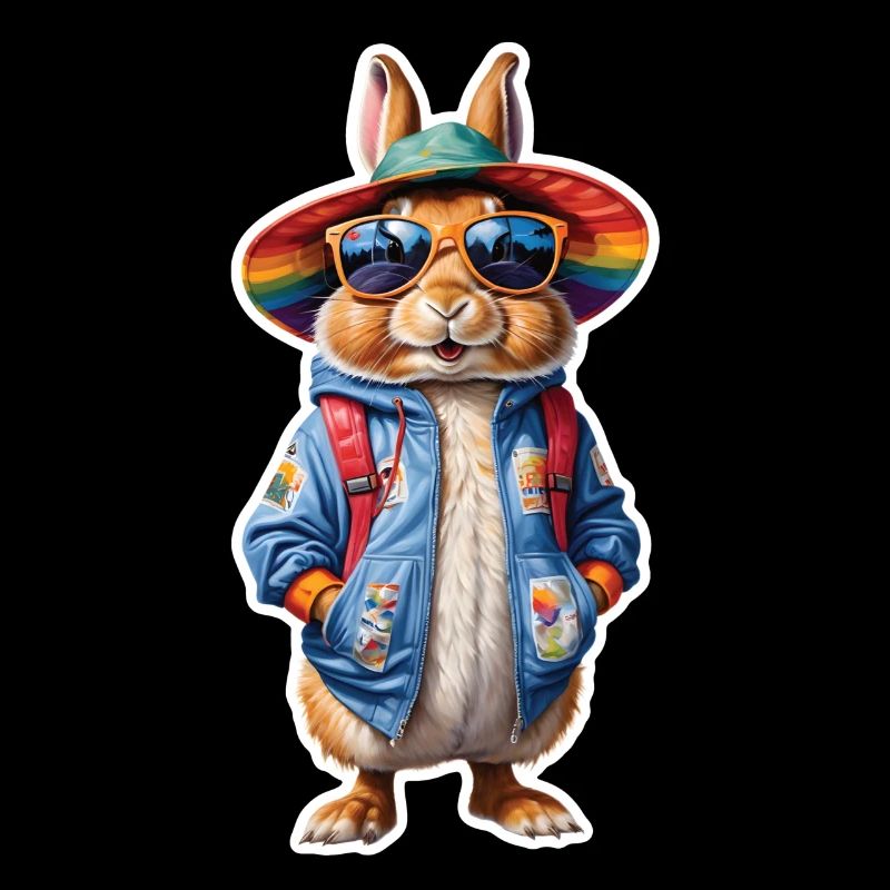Lapin de Pâques coloré, mignon et mignon pour Pâques
