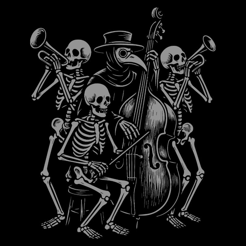 Ensemble de jazz squelette effrayant
