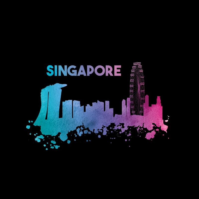 Belle skyline de Singapour aux couleurs vives