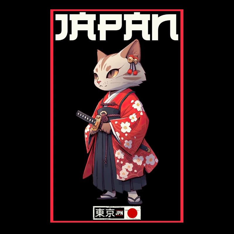 Asia Cat Japanese Samurai Samurai