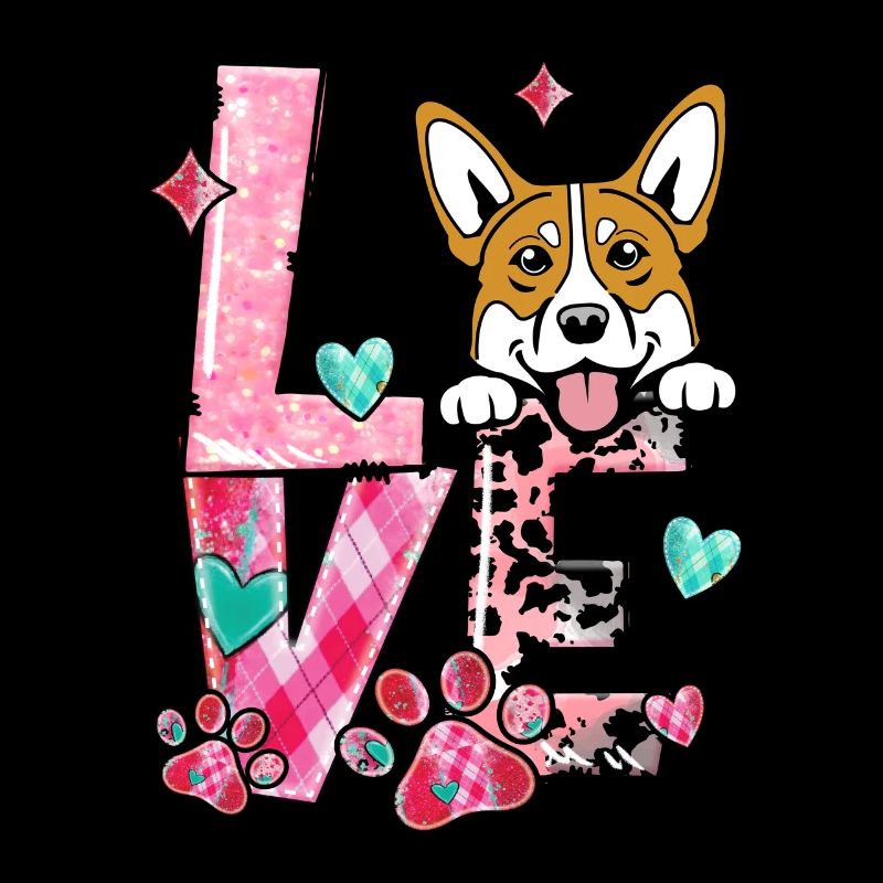 Corgi Dog J’aime mon chien Saint Valentin