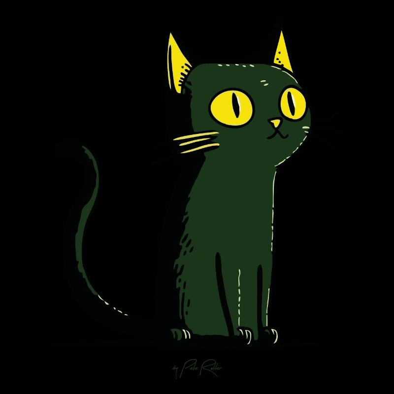 Chat de dessin animé vert