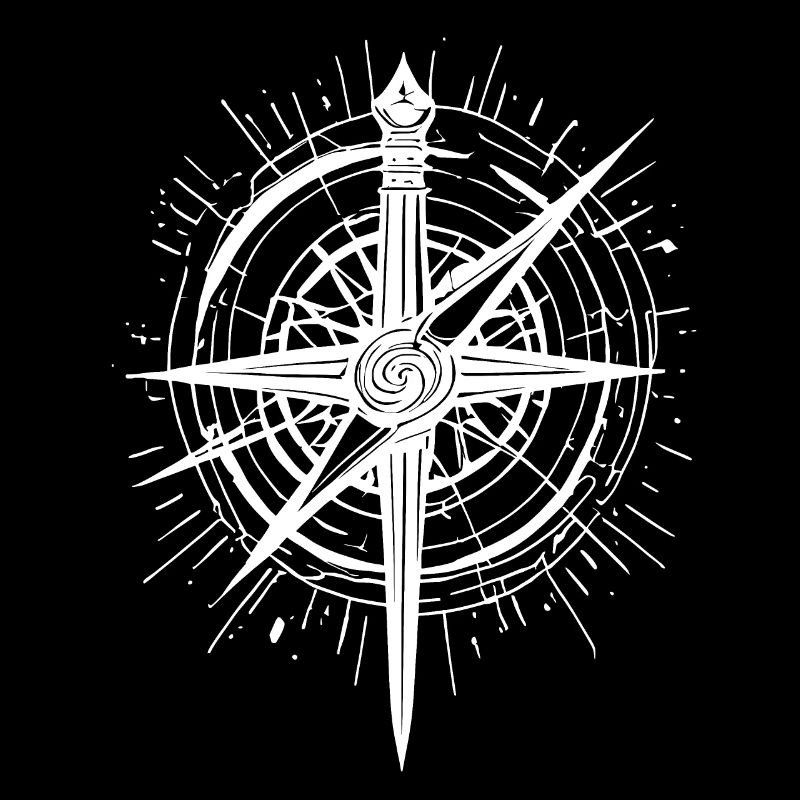 Abstract Blade Compass White