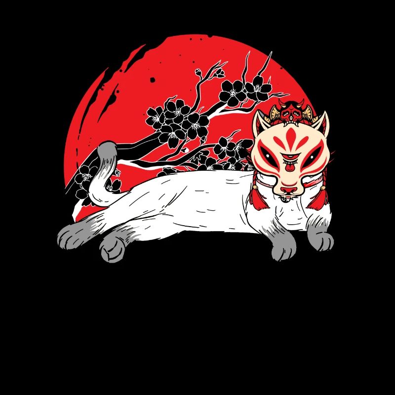 Kanji Japonais Chat Masque Samouraï