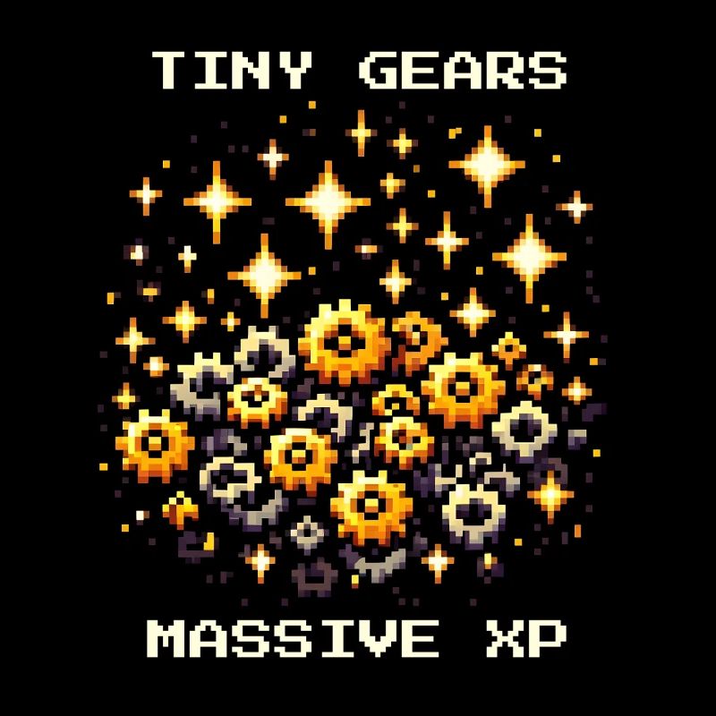 Tiny Gears XP Antrieb Feinmechanik Nerd Pixel