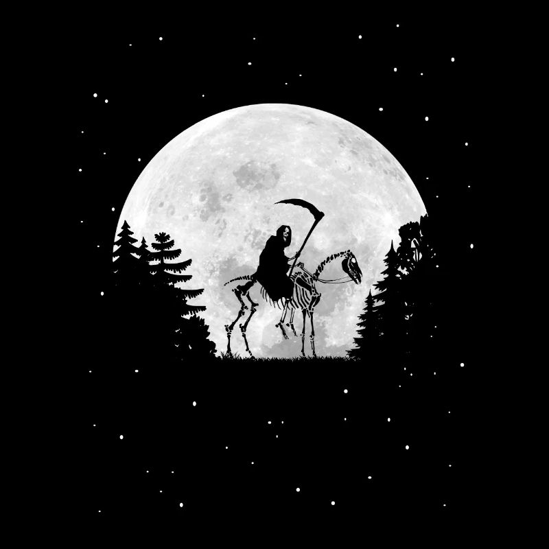 Grim Reaper with Cowl and Skull - Full Moon