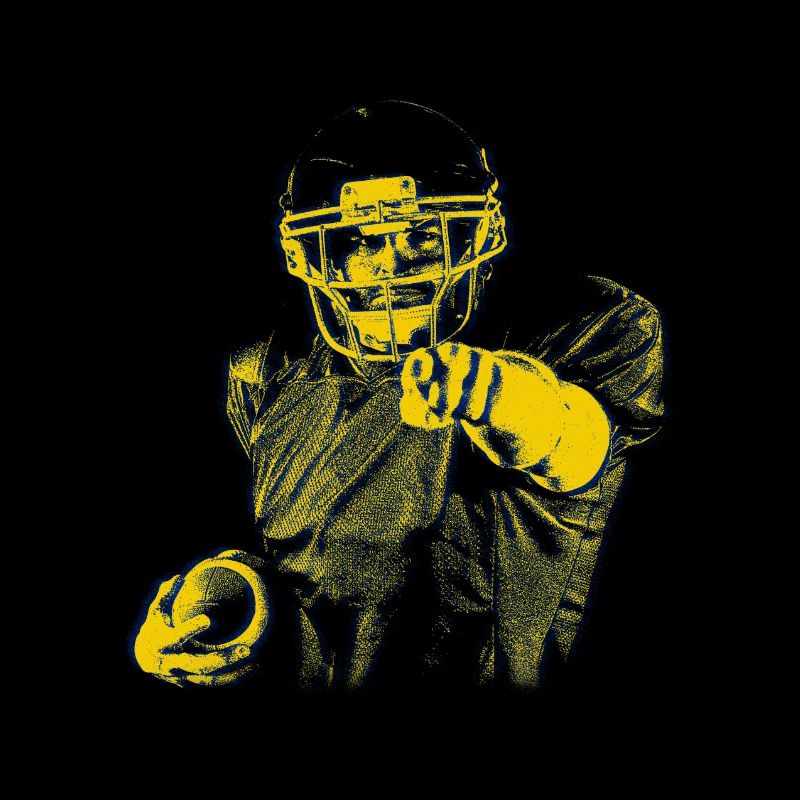 Yellow Blue Football Star Index Finger