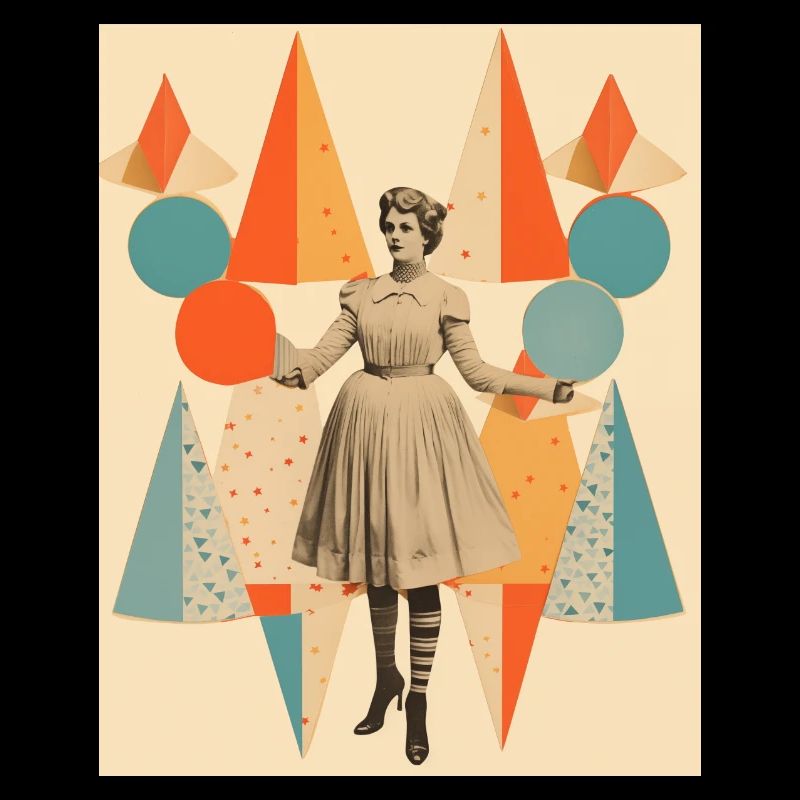 Collage de papier de dame de cirque