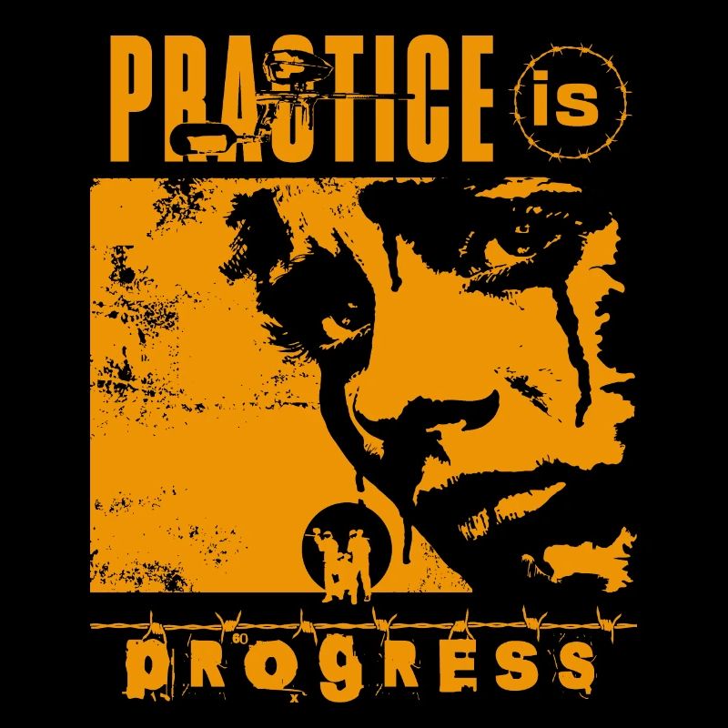 Paintball practice is progress, face (orange)