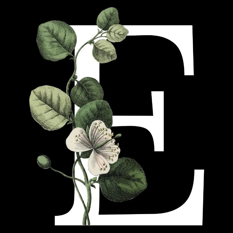 Grüner botanischer Buchstabe E