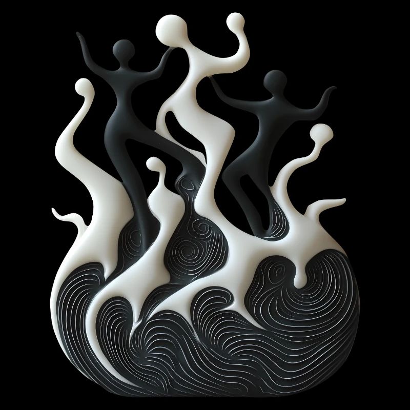 Abstrait Noir Blanc Danse Soirée